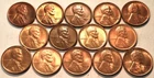 Lot (14) Uncirculated Lincoln Cents 1923 1926 1927 S 1929 S 1931 D 1935 S Penny