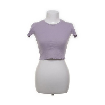 Pull & Bear, T-shirt, Größe: S, Lila, Einfarbig, Rippenstrick, Damen #yNw