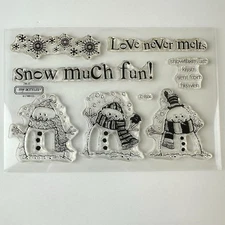My Acrylix Flakey Friends C1506 Snowman Stamps