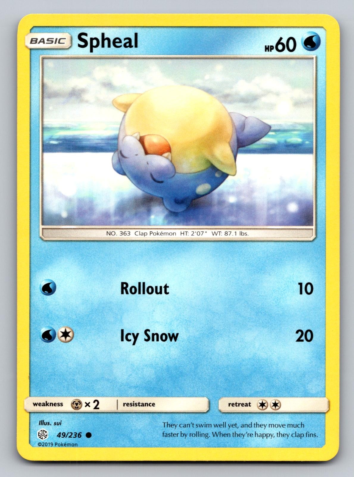 Spheal 49/236 Common Cosmic Eclipse Pokemon Lightly Played