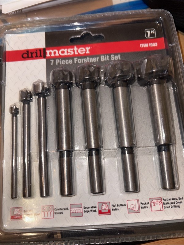 Drill Master 7 Piece Forstner Bit Set Item 1903 New!