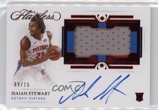 2020 Panini Flawless Horizontal Ruby 9/15 Isaiah Stewart #HPA-IST Patch Auto 3d3