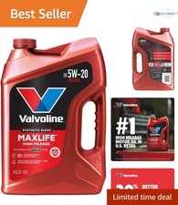 High Mileage Synthetic Blend Motor Oil 5 Qt SAE 5W-20 MaxLife Technology 27.18 per gallon