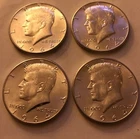 1964  Kennedy Half Dollars Lot Of 4 90% Silver  Fresh & Clean Bright Minty  BOOM