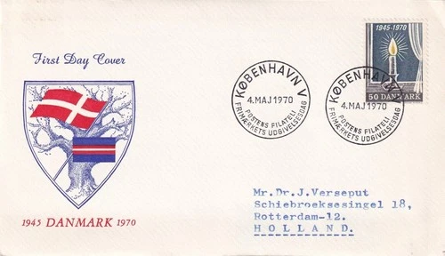 SA25d Denmark 1970 The 25th Anniversary of the Liberation of Denmark, FDC