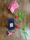 Vtg 1987 Arco Barbie House Party Play Set Furniture INCOMPLETE Plants Guitar