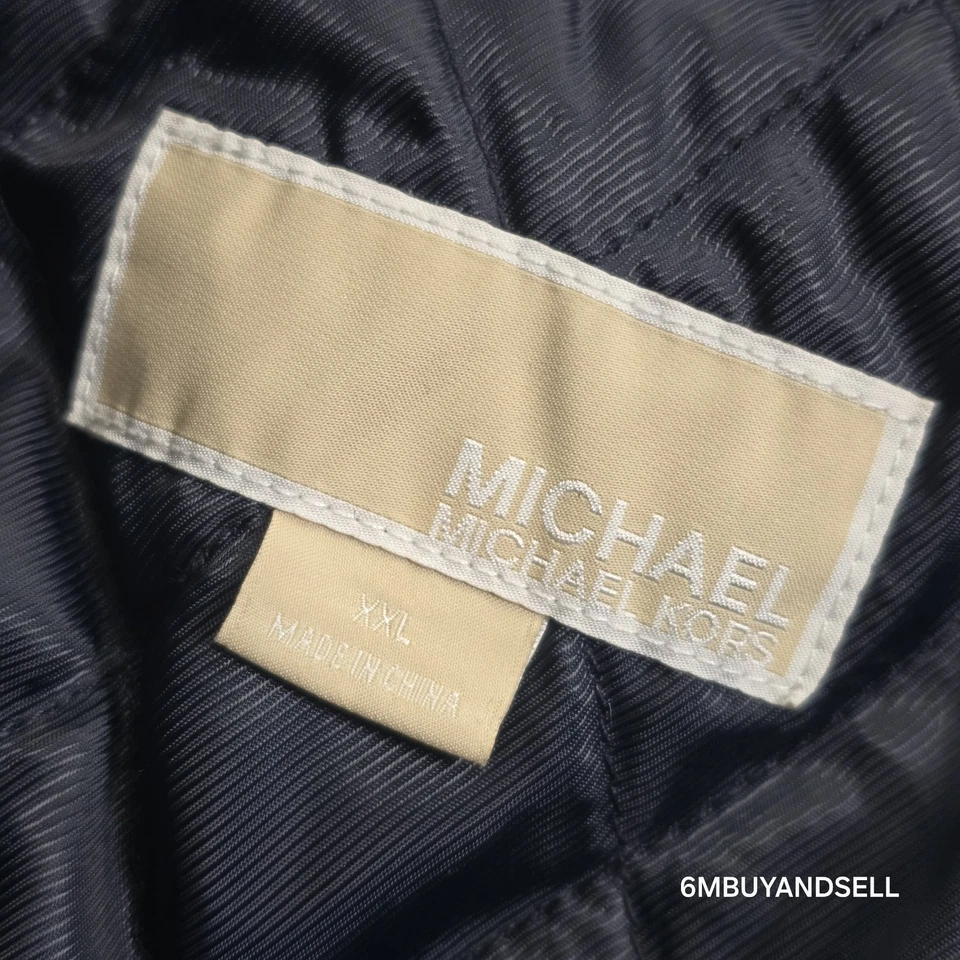 Chaqueta de Campo Michael Kors Para Hombre Mezcla de Lana Acolchada Forrada LS Gris Carbón XXL Foto 2 de 4