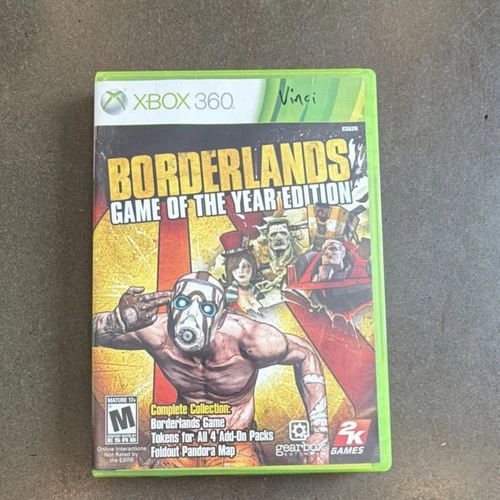 2K Games Borderlands Game of the Year Xbox 360 Shooter RPG Manual Map Complete