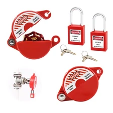 Gate Valve Lockout and Safety Padlock 2Sets Hose Bib Lock for Outdoor Faucet ...