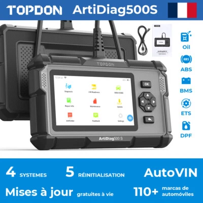 🔥🔥TOPDON AD500S Appareil de diagnostic automobile Scanner OBD2 Testeur ABS SRS