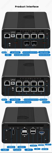 13th Gen Firewall Mini PC 2*10G SFP 4x Intel i226-V U300E 8505 i5-1240P 2*DDR5 - Picture 10 of 16