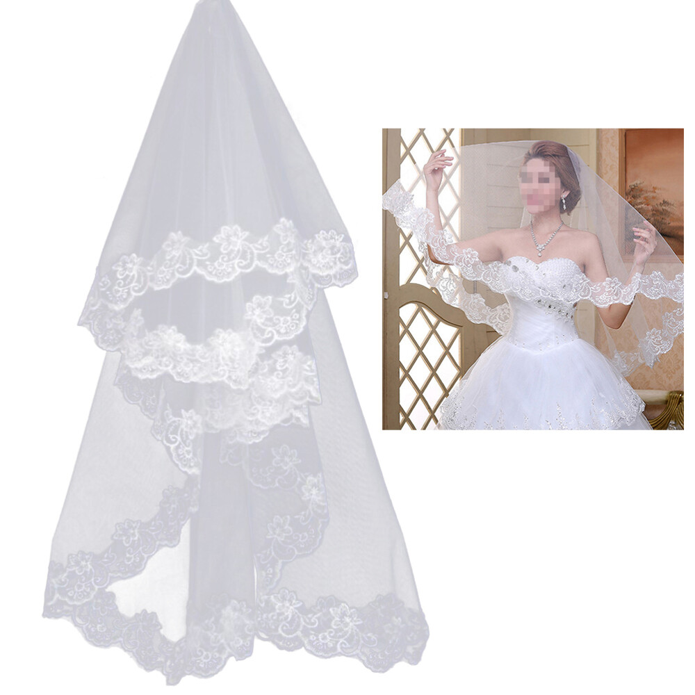 Bride Headband with Veil Elegant Bridal Wedding Dress Accessory