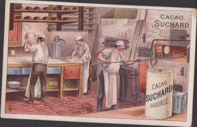 ALTE CHROM WERBUNG KAKAO SUCHARD PRODUKTIONSWERKSTATT - PATISSIER