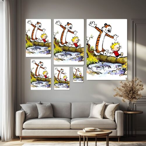 Calvin und Hobbes gerahmter Leinwand-Wandbilddruck - Kinder Cartoon Bill Watterson - Bild 7 von 9