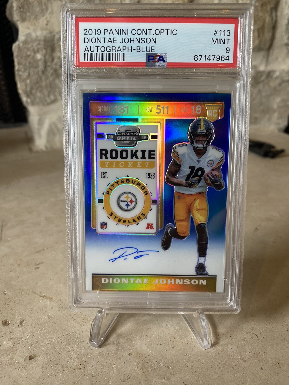Diontae Johnson Panini Contenders Optic #113 Autograph-Blue