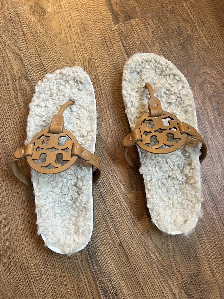 Tory burch top fur slides