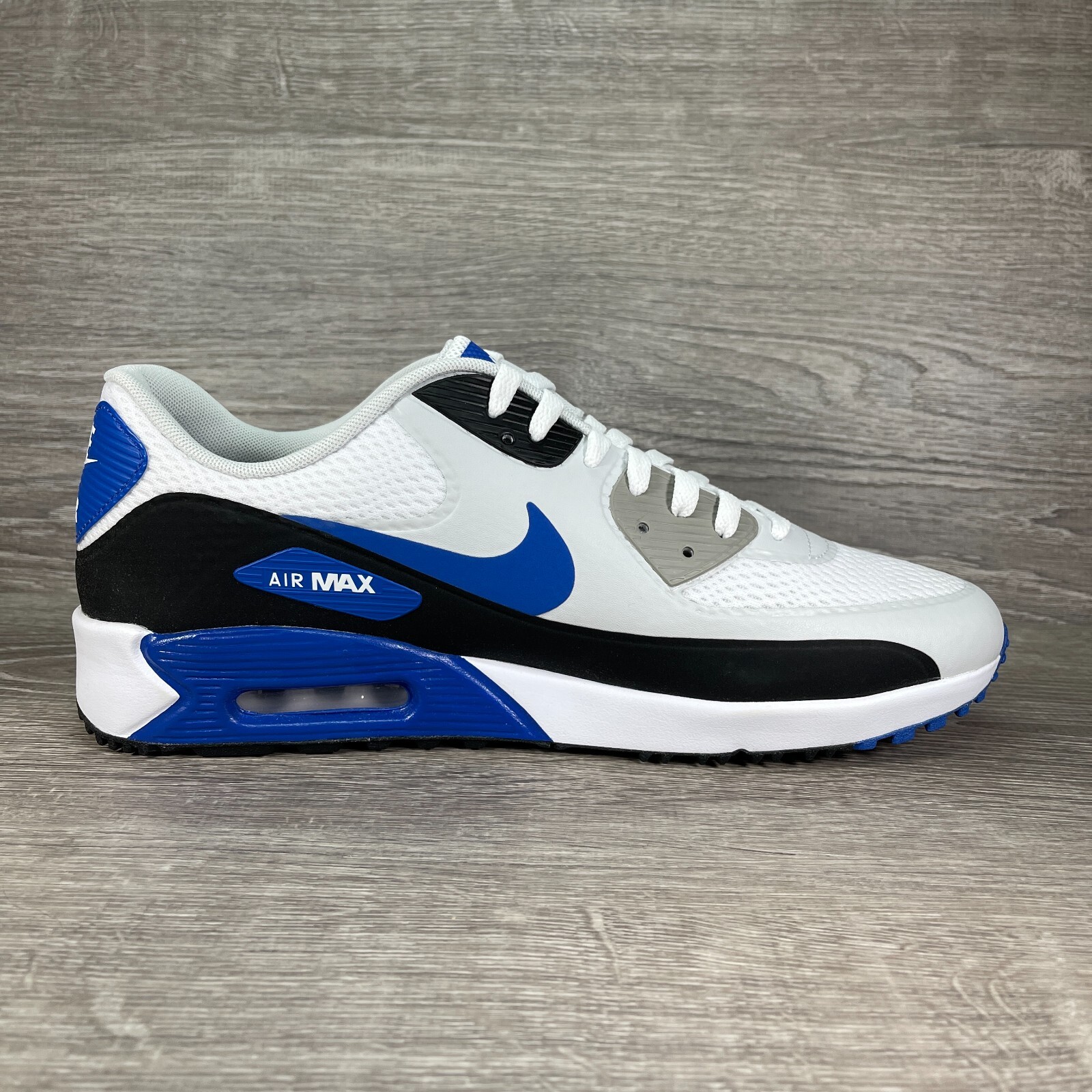 Nike Mens Golf Shoes Size 12 Air Max 90 TB White Game Royal Black