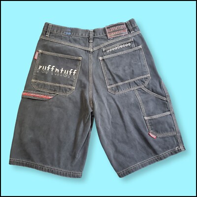 Vintage 90s Y2k Ruff N Tuff Gray Carpenter Shorts Mens 34 Denim