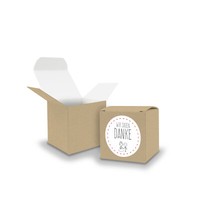 Itenga Set Wir Sagen Danke(M27) 24X WüRfel Schachtel Braun Gastgeschenk Hochzeit