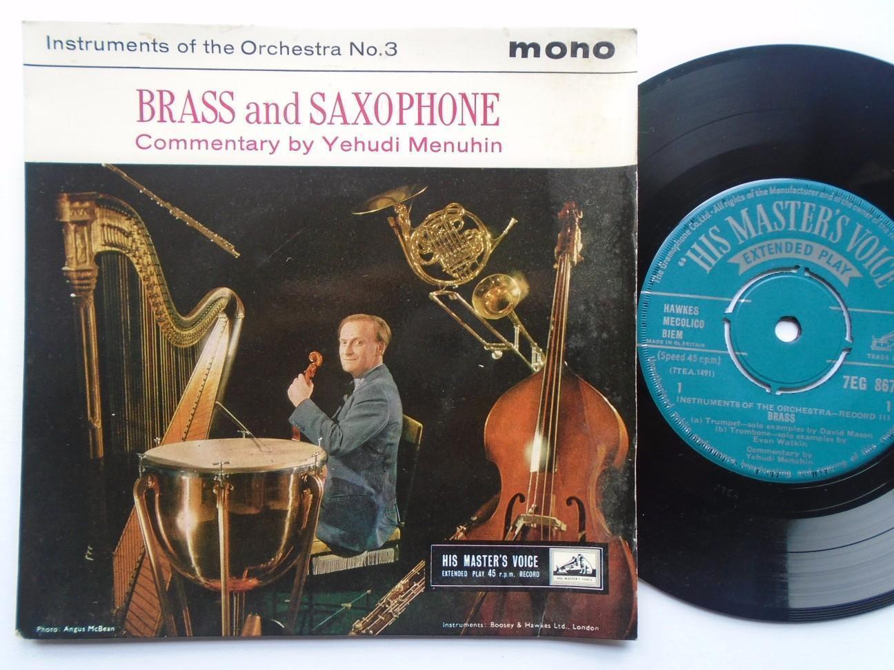 Yehudi Menuhin Instruments Of The Orchestra No 3 - Brass & Saxophone EP HMV 7EG8