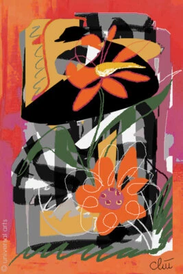 JACQUELINE DITT - Flowers ltd.sign.Original Druck Grafik Blumen - Bild 1 von 3