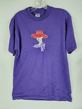 Vintage Red Hat Society Purple T-Shirt Womens Size Medium Short Sleeve 