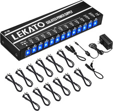 Guitar Pedal Power Supply, 12 Ports, True Isolated, DC Output 9V/12V/18V