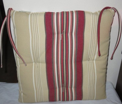 1 Pottery Barn Chesapeake Tufted Dining Chair Cushion Multi Stripe