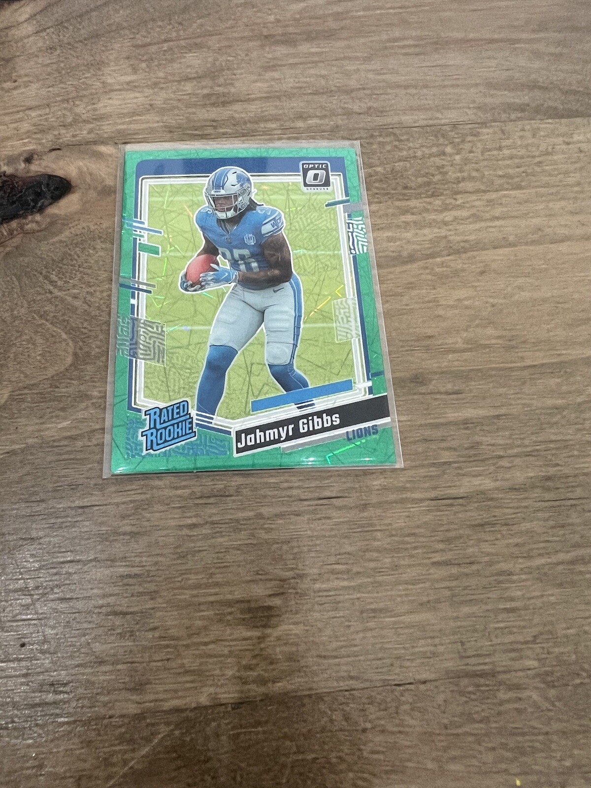 2023-24 Donruss Optic Jahmyr Gibbs #236 Green Velocity Rated Rookie LIONS Rc