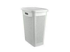 Plastic Slim Laundry Basket Clothes Washing Bin Storage Hamper Organiser 43 LTR
