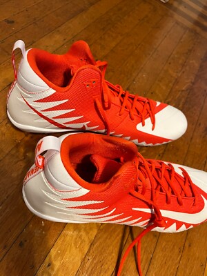 NWOB Nike Alpha Menace Size 18 Pro Mid Mens Football Cleats Orange