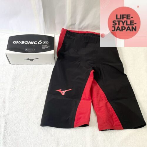 MIZUNO GX SONIC 6 NV N2MBA501 96 Black x Red Men Racing Swimwear