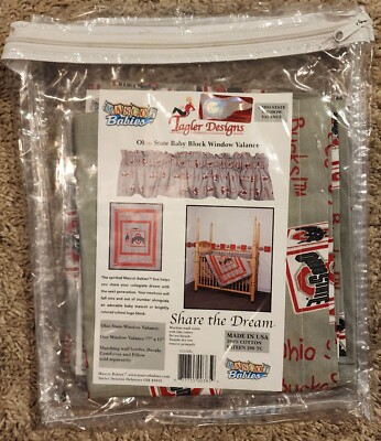 Ohio State OSU Baby Block Window Valance 77''x15'' Mascot Babies Tagler Designs