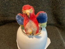 Steiff Parrot  Lora   2520/12 mohair red,blue,yellow with felt claws from 1968.