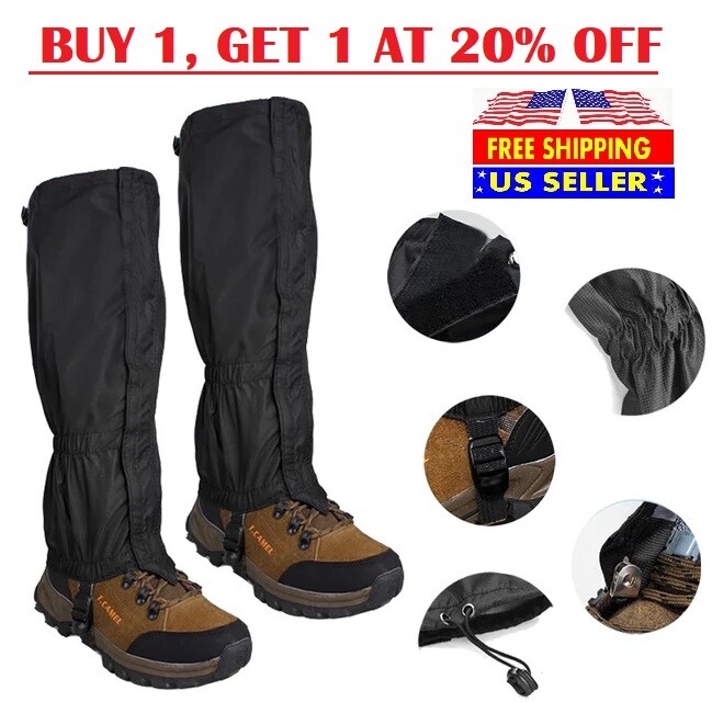 Outdoor Hiking Boots Cover Gaiters Waterproof Leg Protection Snow Legging USA-image