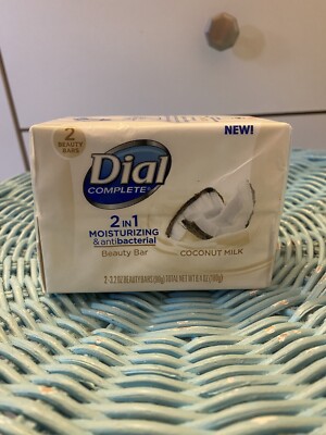 Dial 2 in 1 Soap Coconut Milk Moisturizing & Antibacterial 3.2oz Bars (1) 2 Pack