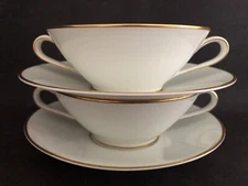 Pair of Rosenthal Classic MODERN GOLD Cream Soup & Saucer Sets