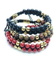 Bracelet for Men  woman Natural stone Braided nylon Beads handmadeJewelry NEW 