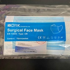 10x Face Mask Type 2R IIR Ear Loop 3 Ply Medical Grade EN14683 Disposable