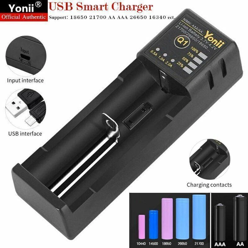 Mini USB Charger For Ni-MH AA/AAA/21700/26650/16340 Lithium Battery Case Holder - Image 2 of 4