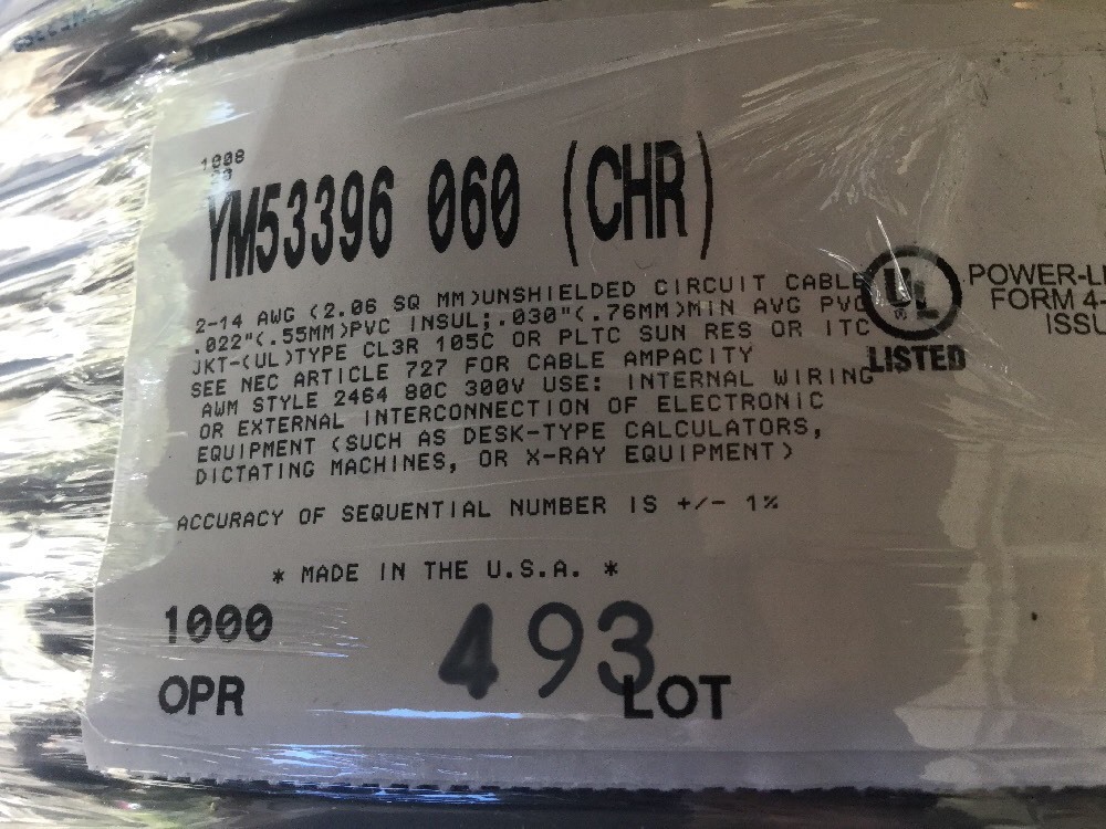 Cavo Elettrico Non Schermato Belden YM53396 060 - 2 Conduttori 14 AWG - 1000 Piedi