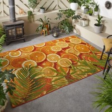 Image of Outdoor Rug Fresh Orange Design for Garden Patio Conservatory Large Small XL Mat