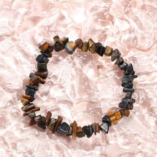 10pcs Natural Tiger's Eye Quartz Hand Strings Crystal Healing Stretchy Bracelet - Picture 1 of 10