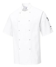 Portweast C733 Stylish Cumbria Chefs Jacket Short Sleeve Hardwearing Chefswear