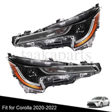 Headlamps LH+RH For 2020 2021 2022 Toyota Corolla L LE Headlights Pair