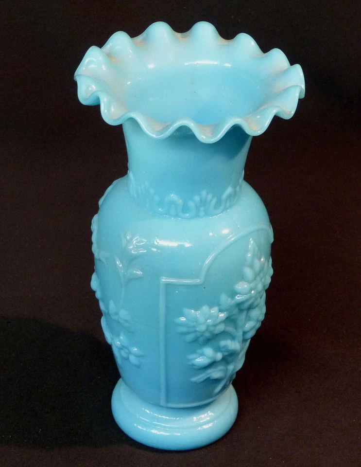 B 1900 vase pot opaline bleu 20cm380g Portieux Meisenthal Vallérysthal chic - Photo 4/4