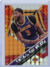 2019-20 Panini Mosaic Will To Win Orange Fluorescent Prizm #6 Anthony Davis /25