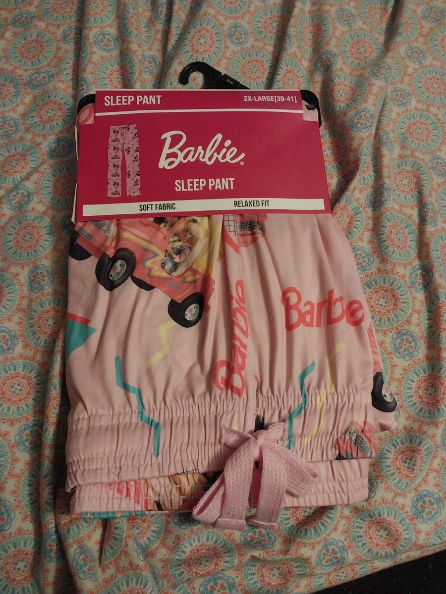 Barbie Pajama Pants Womens Size 2XL Sleep Lounge Soft Barbie Pink