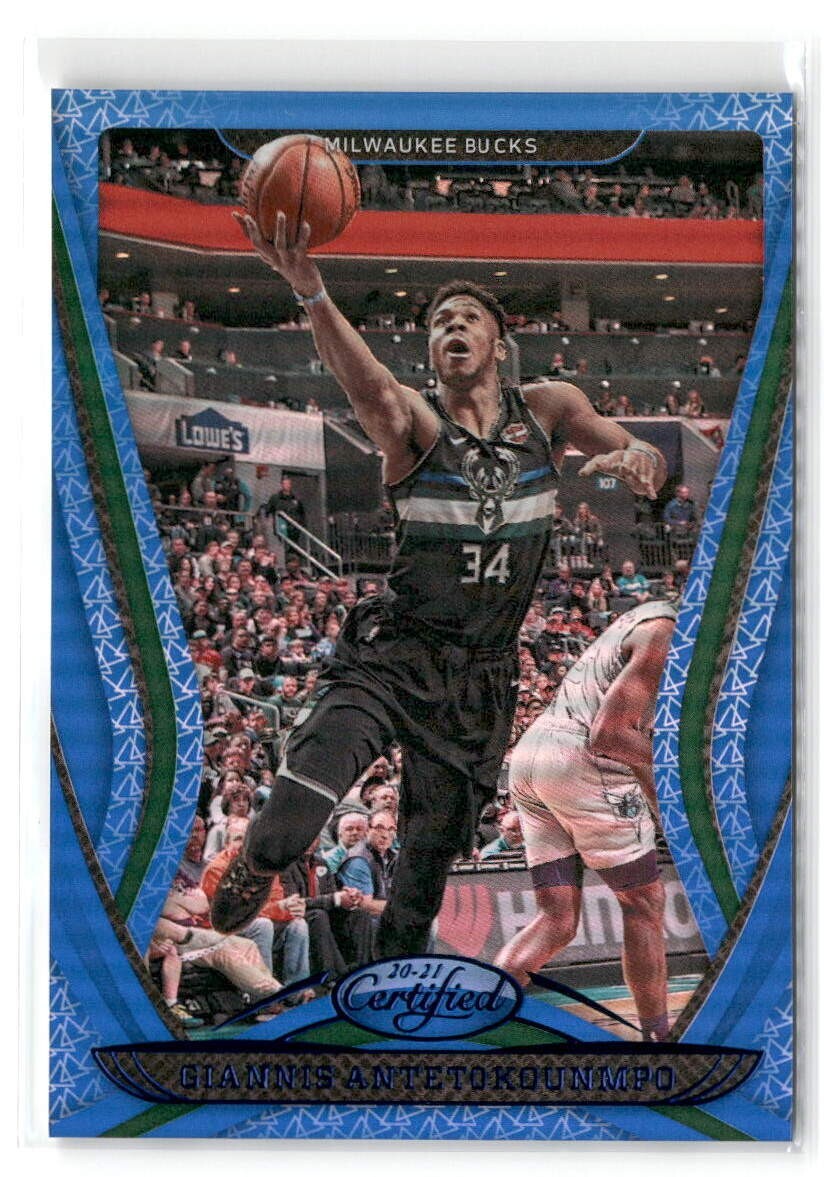 Giannis Antetokounmpo 2020-21 Panini Certified #127 MIRROR BLUE Milwaukee Bucks