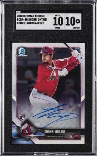 2018 BOWMAN CHROME ROOKIE AUTO #BCRA-SO SHOHEI OHTANI SGC 10 AUTO 10